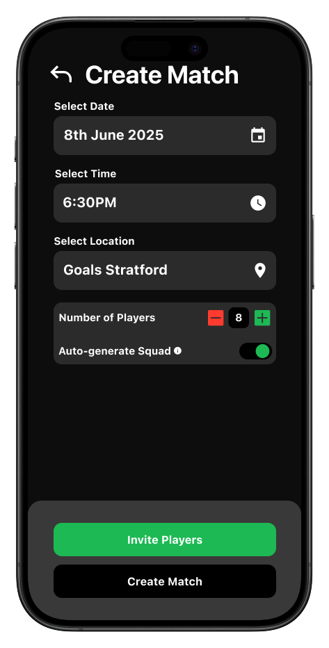 SquadUp - Secondary Interface